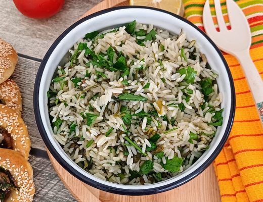 אורז עם תרד בלימון