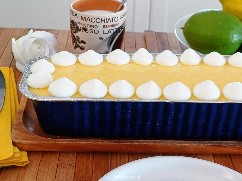 עוגת גבינה משגעת עם קרם לימון