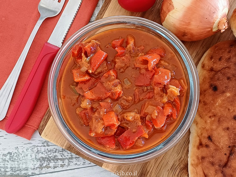 סלט פלפלים ועגבניות פיקנטי דיאטטי