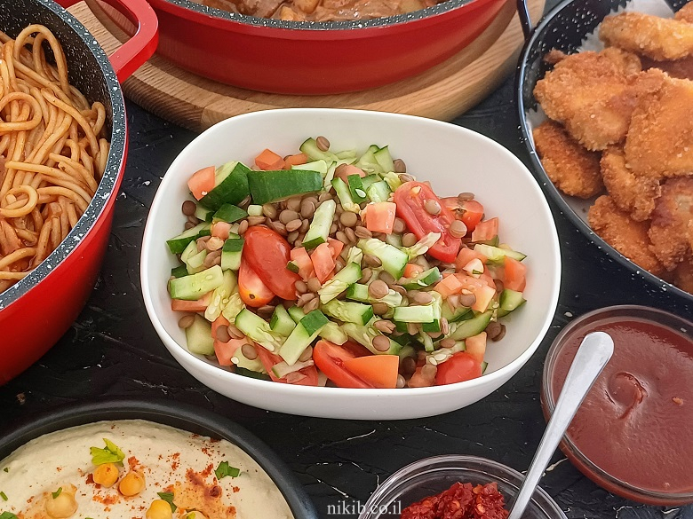 סלט עדשים ירוקות