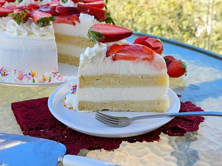 מתכון לעוגת תותים וקצפת