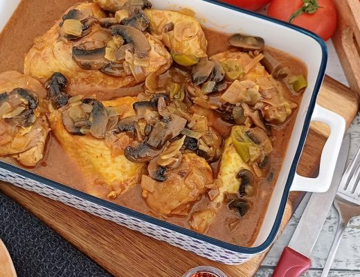 עוף עם פטריות בתנור