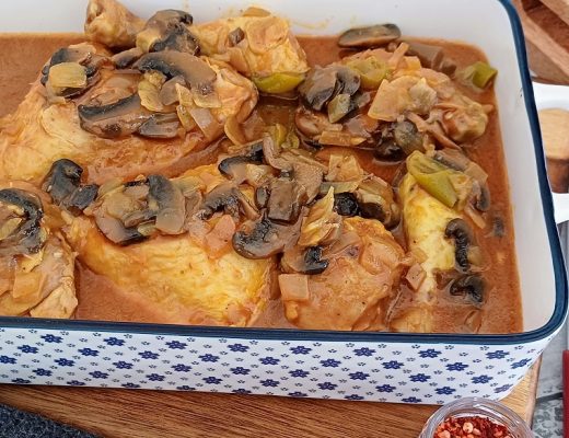 עוף עם פטריות בתנור