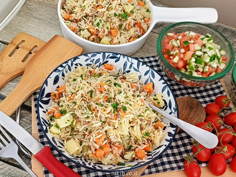 תבשיל אורז וירקות בשלל טעמים תבשיל אורז וירקות בשלל טעמים