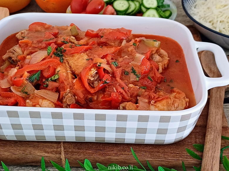 עוף עם פלפלים ברוטב מעולה