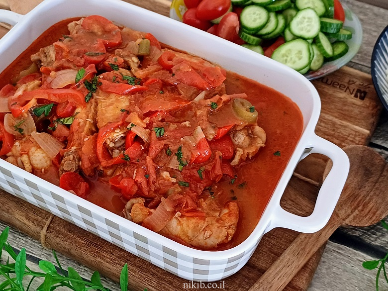 עוף עם פלפלים ברוטב מעולה