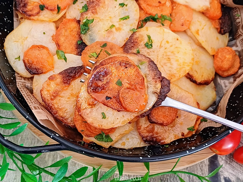 תפוחי אדמה ובטטות בתנור מתכון מעולה