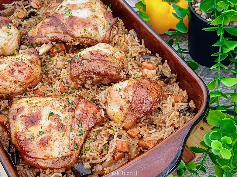 עוף עם אורז בתנור התבשיל המושלם עוף עם אורז בתנור התבשיל המושלם
