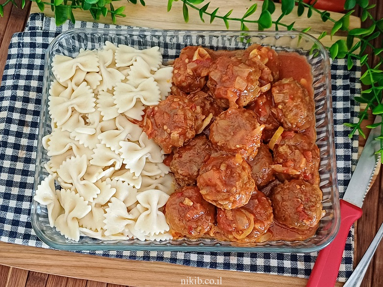 כדורי בשר עם פסטה לילדים