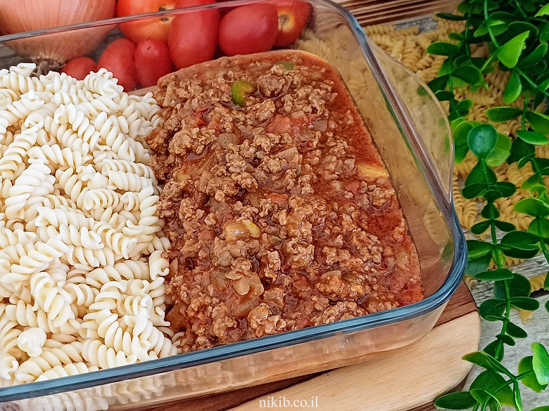 פסטה עם בשר טחון