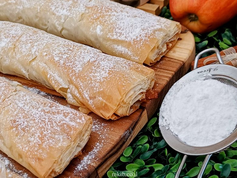 שטרודל תפוחים מבצק פילו