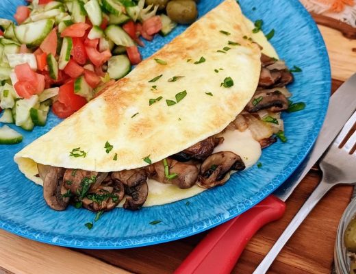 חביתה עם פטריות וגבינה