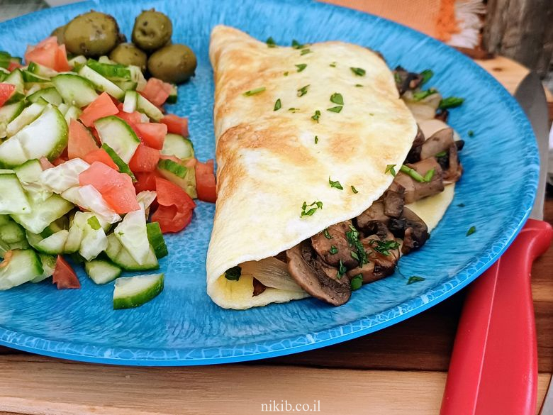 חביתה עם פטריות וגבינה