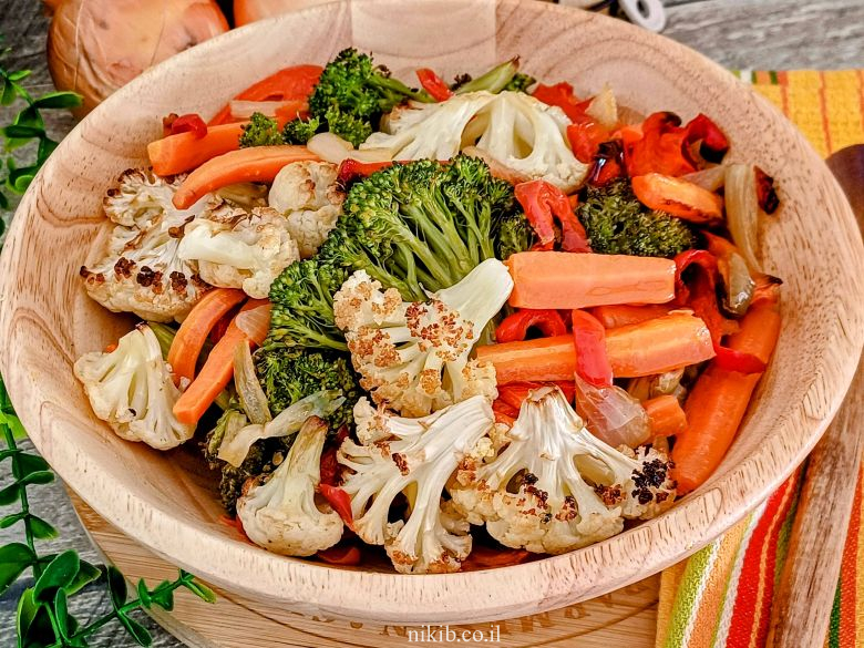 ברוקולי וכרובית בתנור