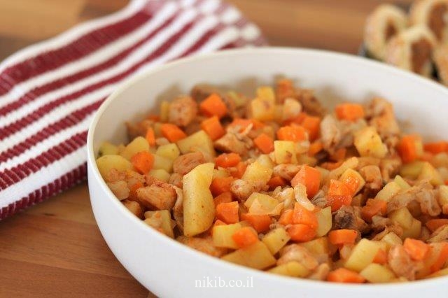 חזה עוף עם ירקות במיקרו