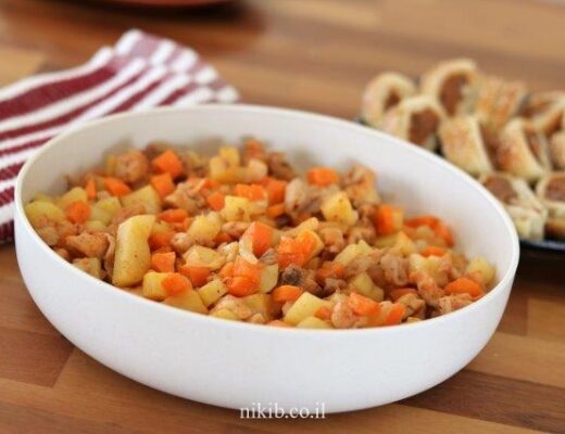 חזה עוף עם ירקות במיקרו