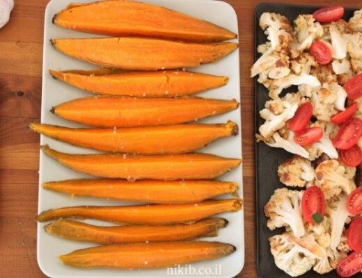 בטטות על מצע מלח גס