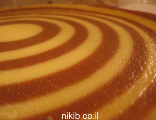 עוגת ספירלה גבינה ושוקולד