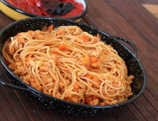 ספגטי בולונז עם ירקות