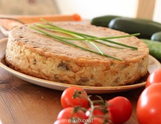 פשטידת תפוחי אדמה ופטריות חלבית