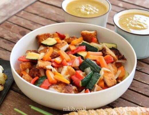 שניצל מוקפץ עם ירקות