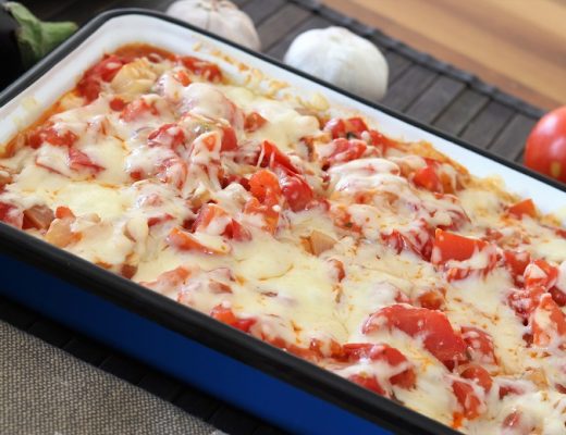 לזניה חצילים ועגבניות