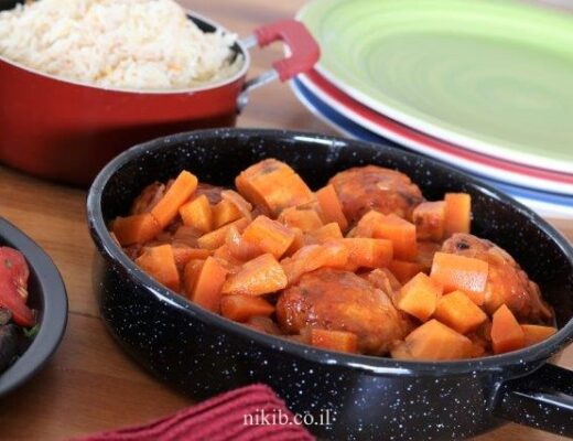 כדורי עוף עם ירקות שורש