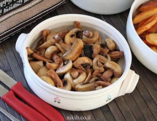 פטריות מוקפצות בסויה וסילאן