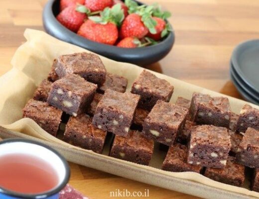 בראוניז שוקולד ואגוזים