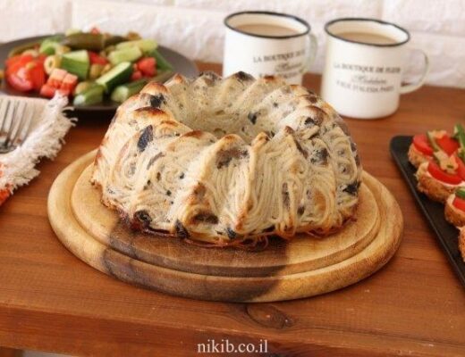 פשטידת פסטה פטריות וגבינות