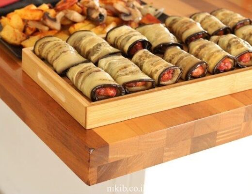 גלילות חצילים ממולאות בשר טחון