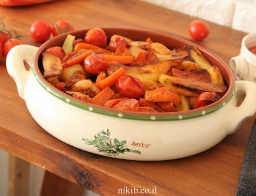 עוף עם ירקות בתנור