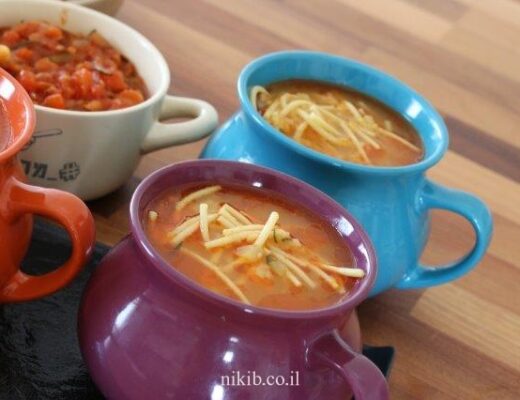 מרק ירקות וספגטי