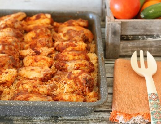 עוף עם אורז בתנור