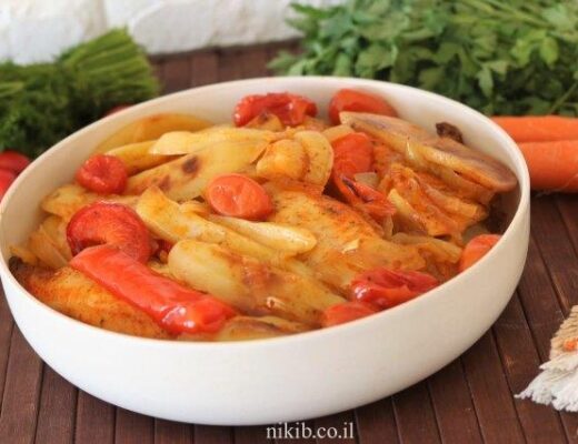 פילה אמנון על מצע ירקות ועשבי תיבול