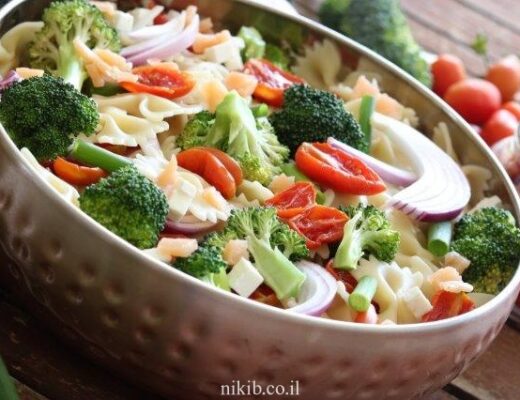 סלט פסטה ברוקולי וגבינות