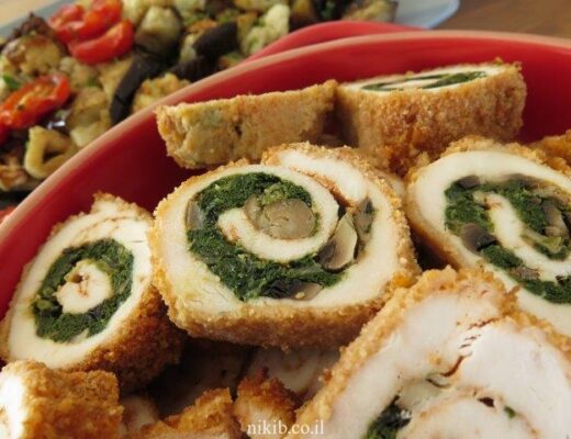 חזה עוף ממולא תרד ופטריות