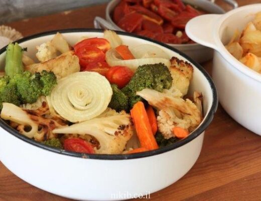 ברוקולי וכרובית בתנור