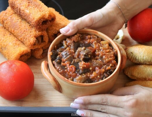 סלט חצילים פיקנטי בתנור