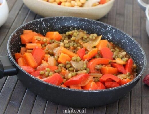 מש עם ירקות וטחינה