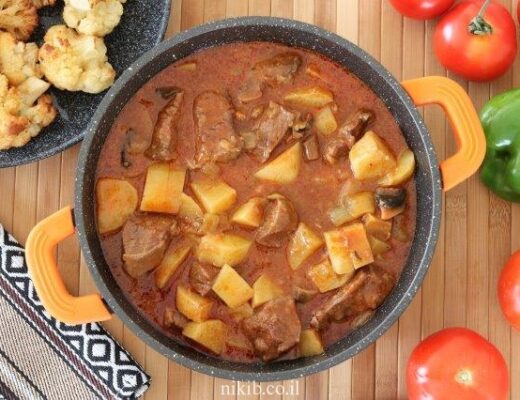 בשר צלי עם פטריות ותפוחי אדמה