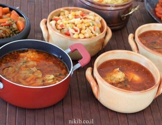 מרק ירקות עם קציצות בשר