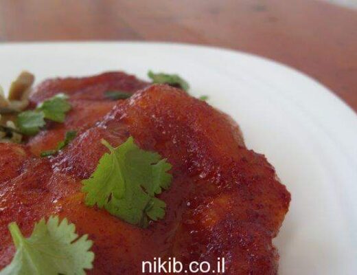 פרגיות אפויות עם בצל ופטריות