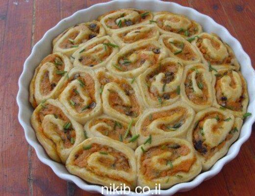 מאפה שושנים במילוי בטטה ופטריות