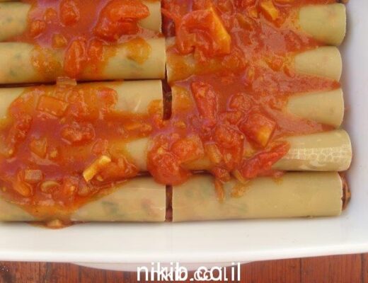 קנלוני ממולא בשר ותרד