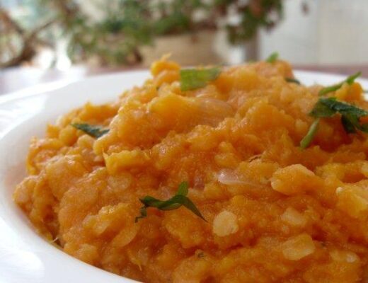 פירה מעדשים כתומות