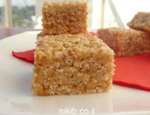 פיצפוצי אורז עם ריבת חלב ושוקולד לבן