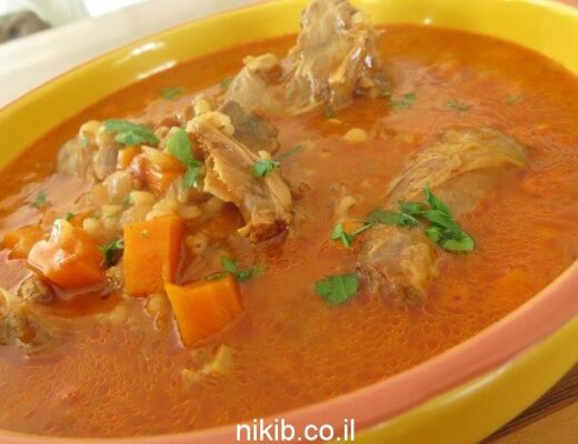 מרק גרונות עם גריסי פנינה