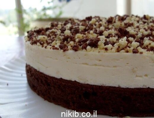 עוגת שוקולד וקרם וניל