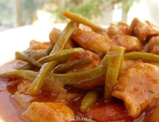 חזה עוף עם שעועית ירוקה ותפוחי אדמה